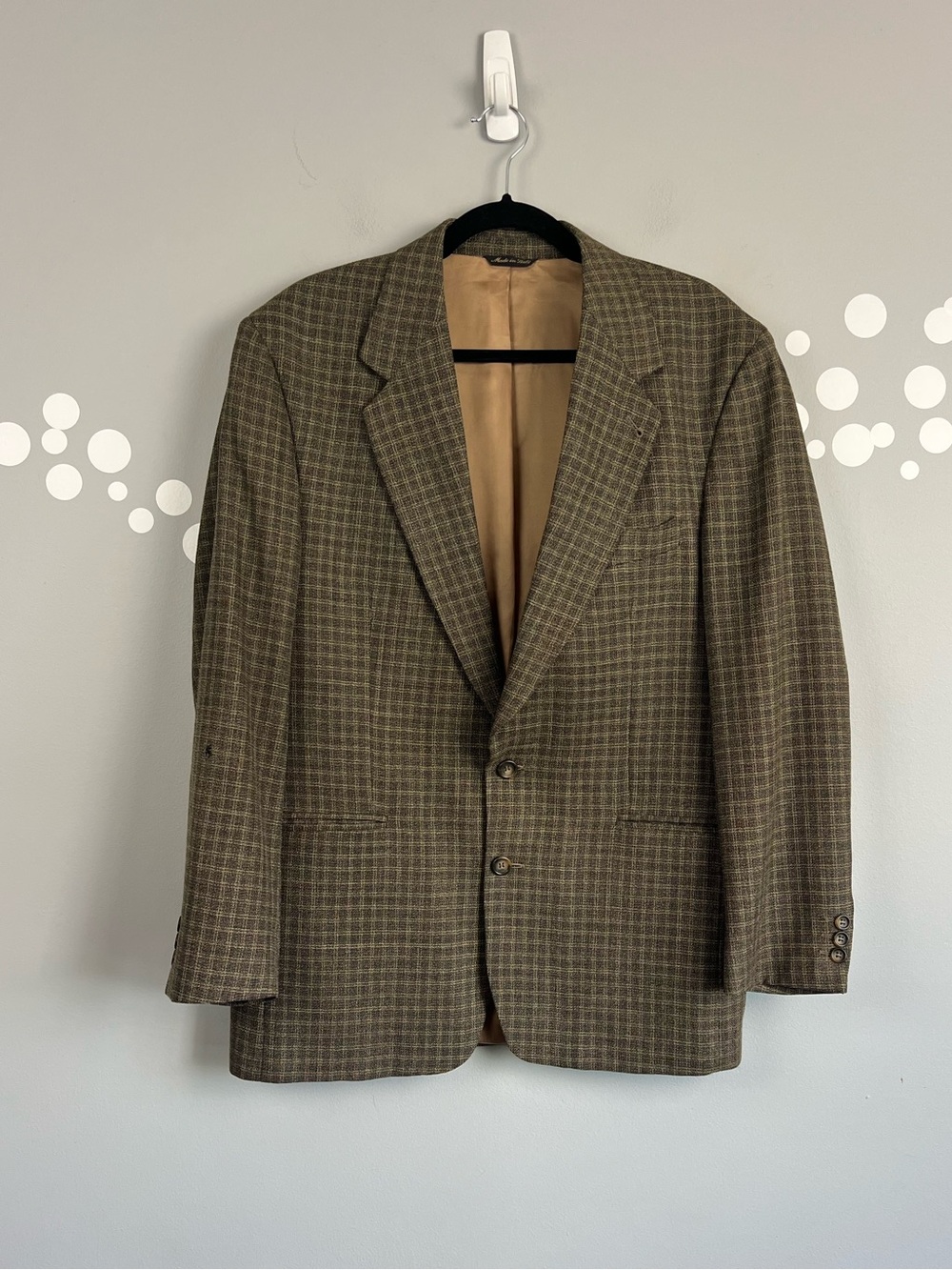 Giancarlo Lamberti Cesare Gatti Italy Wool Sport Coat Blazer 42R Brown Check